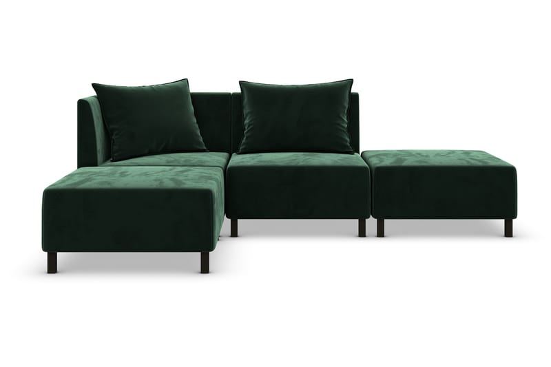 Noelia Modulsofa med Divan Vendbar Fløyel - Mørkegrønn - Komplett modulsofa - Fløyel sofaer