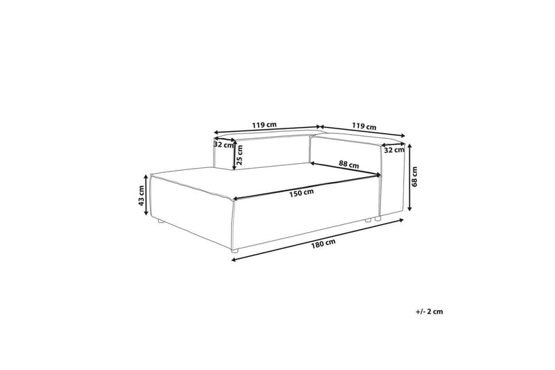 Schäslong Beliani Ardal Beige, svart, Högervänd Grey||Black Right-faced - Møbler - Sofaer - Modulsofaer - Øvrige moduler for modulsofa