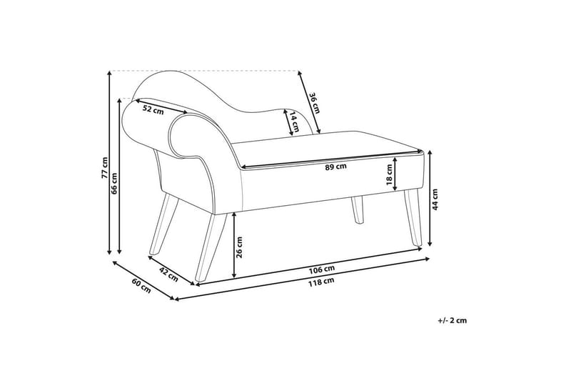 Schäslong Beliani Biarritz Grön, Svart, Högervänd White||Black Left-faced - Møbler - Sofaer - Modulsofaer - Øvrige moduler for modulsofa