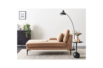 Schäslong Beliani Ewron Beige, svart, Högervänd Beige||Black Right-faced - Møbler - Sofaer - Modulsofaer - Øvrige moduler for modulsofa