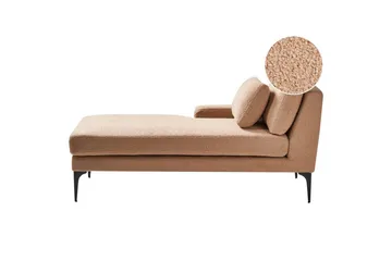 Schäslong Beliani Ewron Beige, svart, Högervänd Beige||Black Right-faced - Møbler - Sofaer - Modulsofaer - Øvrige moduler for modulsofa