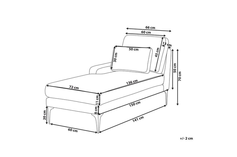 Schäslong Beliani Ewron Beige, svart, Högervänd Beige||Black Right-faced - Møbler - Sofaer - Modulsofaer - Øvrige moduler for modulsofa