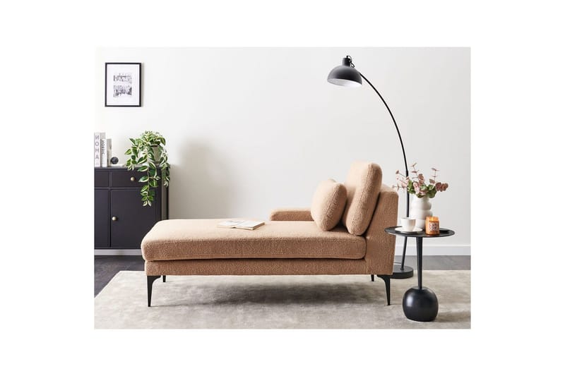 Schäslong Beliani Ewron Beige, svart, Högervänd NO_BRAND Beige||Black Right-faced - Møbler - Sofaer - Modulsofaer - Øvrige moduler for modulsofa