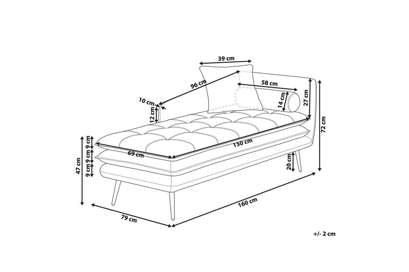 Schäslong Beliani Gonesse Beige, Grå, Guld Dark Orange||GOLD - Møbler - Sofaer - Modulsofaer - Øvrige moduler for modulsofa