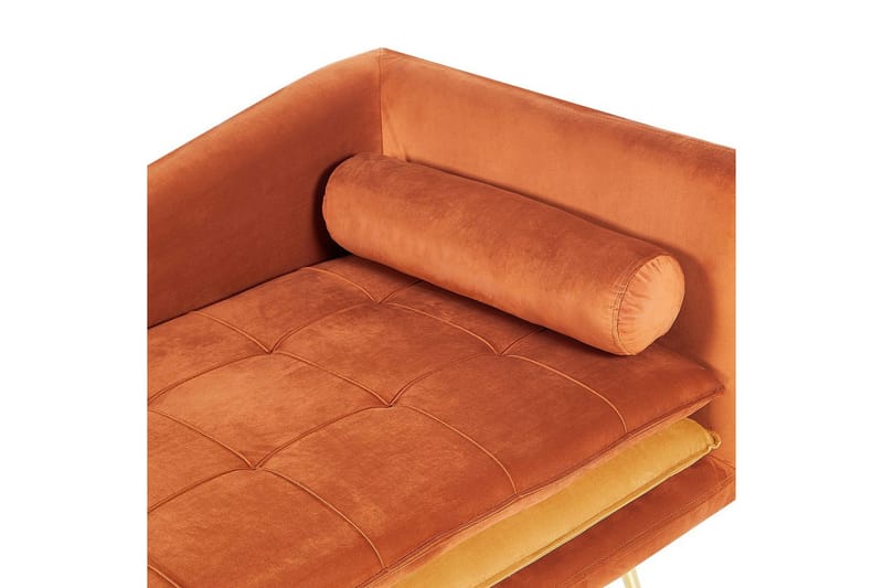Schäslong Beliani Gonesse Beige, Grå, Guld NO_BRAND Dark Orange||GOLD - Møbler - Sofaer - Modulsofaer - Øvrige moduler for modulsofa