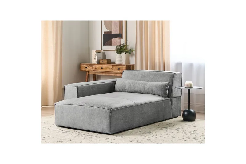 Schäslong Beliani Hellnar Beige, Högervänd Light grey Right-faced - Møbler - Sofaer - Modulsofaer - Øvrige moduler for modulsofa