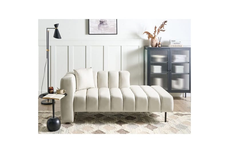 Schäslong Beliani Lannils Brun, Svart, Högervänd NO_BRAND White||Black Left-faced - Møbler - Sofaer - Modulsofaer - Øvrige moduler for modulsofa