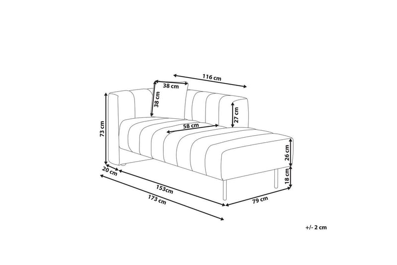 Schäslong Beliani Lannils Brun, Svart, Högervänd Rose||Black Left-faced - Møbler - Sofaer - Modulsofaer - Øvrige moduler for modulsofa