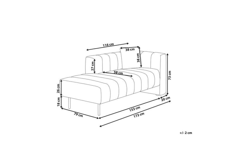 Schäslong Beliani Lannils Brun, Svart, Högervänd Pink Right-faced - Rosa - Møbler - Sofaer - Modulsofaer - Øvrige moduler for modulsofa