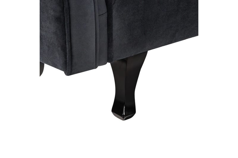 Schäslong Beliani Lattes Grå, mörkt trä, Högervänd Black Left-faced - Møbler - Sofaer - Dagsenger