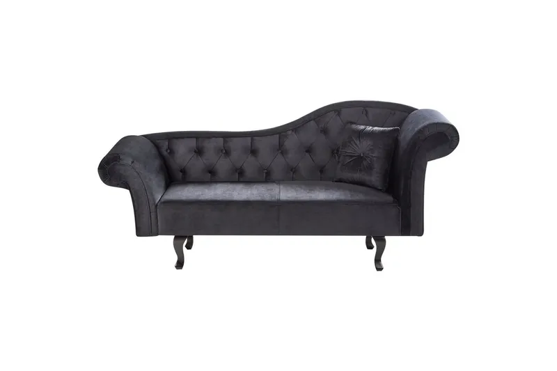 Schäslong Beliani Lattes Grå, mörkt trä, Högervänd Black||Dark colored wood Right-faced, undefined