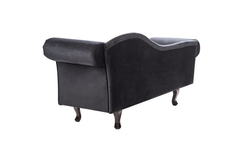 Schäslong Beliani Lattes Grå, mörkt trä, Högervänd Black||Dark colored wood Right-faced - Møbler - Sofaer - Dagsenger