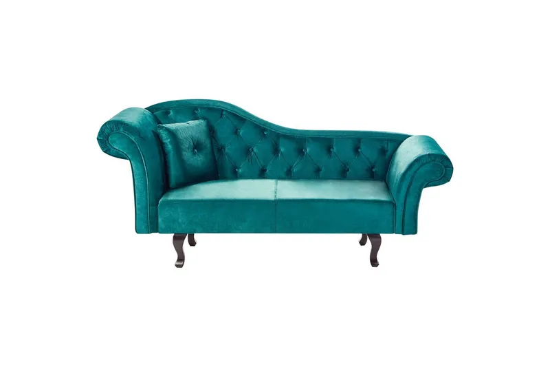 Schäslong Beliani Lattes Grå, mörkt trä, Högervänd Green||Dark colored wood Left-faced - Møbler - Sofaer - Dagsenger