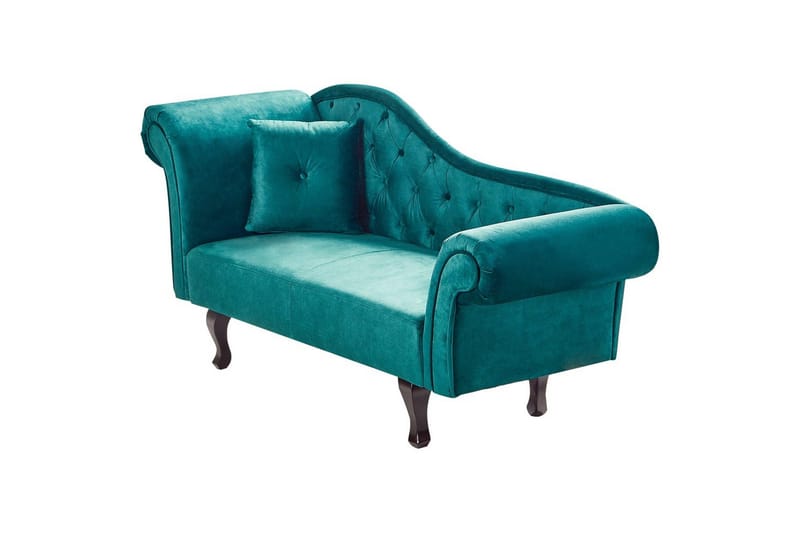 Schäslong Beliani Lattes Grå, mörkt trä, Högervänd Green||Dark colored wood Left-faced - Møbler - Sofaer - Dagsenger