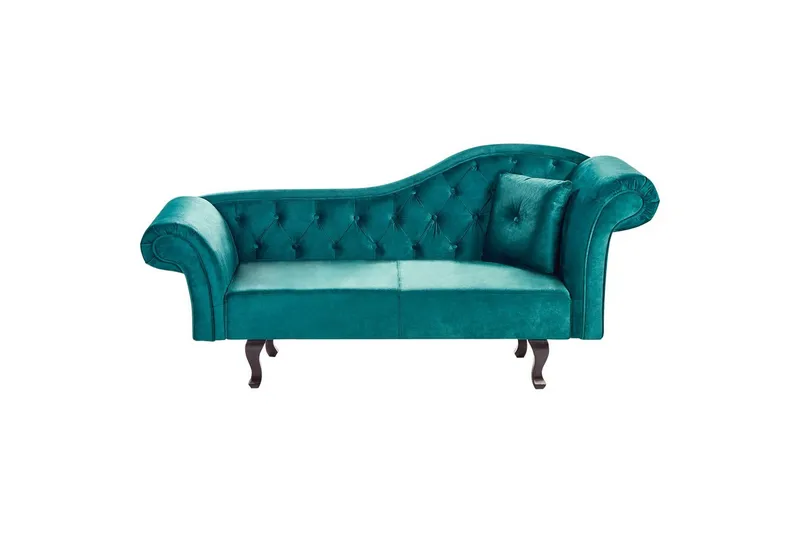 Schäslong Beliani Lattes Grå, mörkt trä, Högervänd Green||Dark colored wood Right-faced - Møbler - Sofaer - Dagsenger