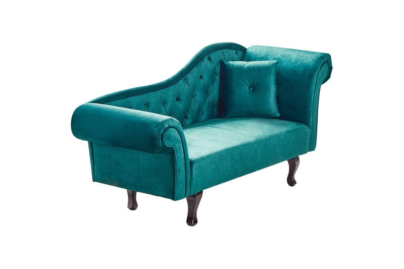 Schäslong Beliani Lattes Grå, mörkt trä, Högervänd Green||Dark colored wood Right-faced - Møbler - Sofaer - Dagsenger