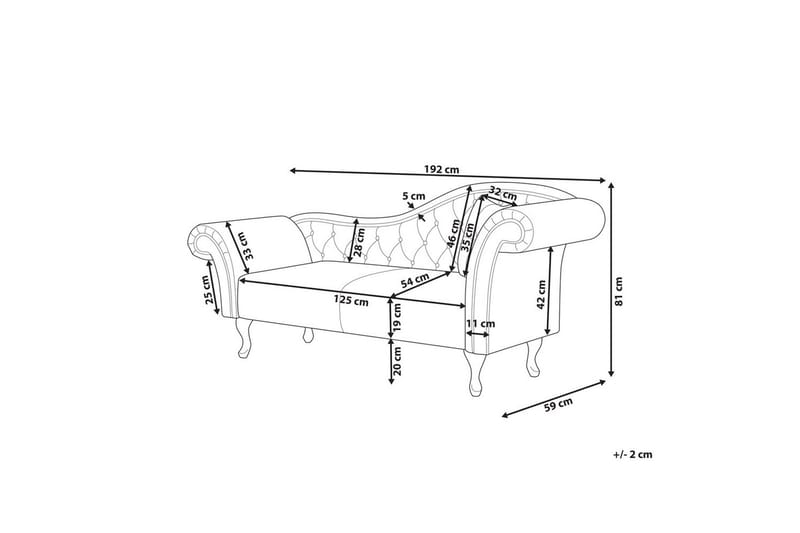 Schäslong Beliani Lattes Grå, mörkt trä, Högervänd Green||Dark colored wood Right-faced - Møbler - Sofaer - Dagsenger