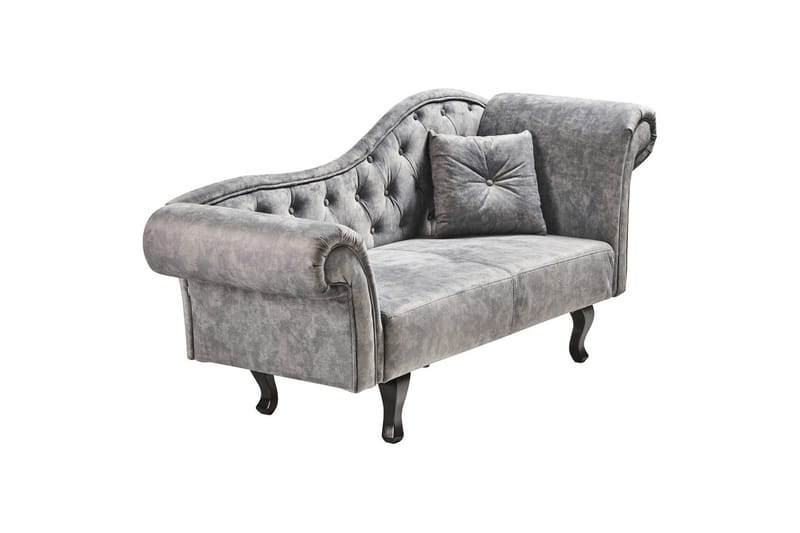 Schäslong Beliani Lattes Grå, mörkt trä, Högervänd Grey Right-faced - Grå - Møbler - Sofaer - Dagsenger