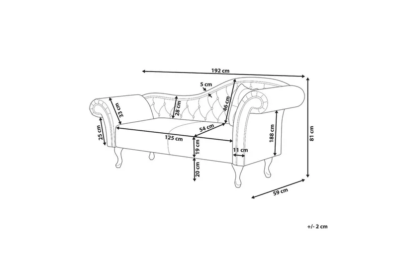 Schäslong Beliani Lattes Grå, mörkt trä, Högervänd Grey Right-faced - Grå - Møbler - Sofaer - Dagsenger