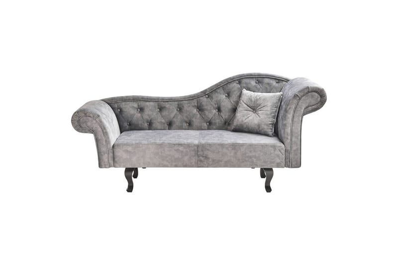 Schäslong Beliani Lattes Grå, mörkt trä, Högervänd Grey Right-faced - Grå - Møbler - Sofaer - Dagsenger