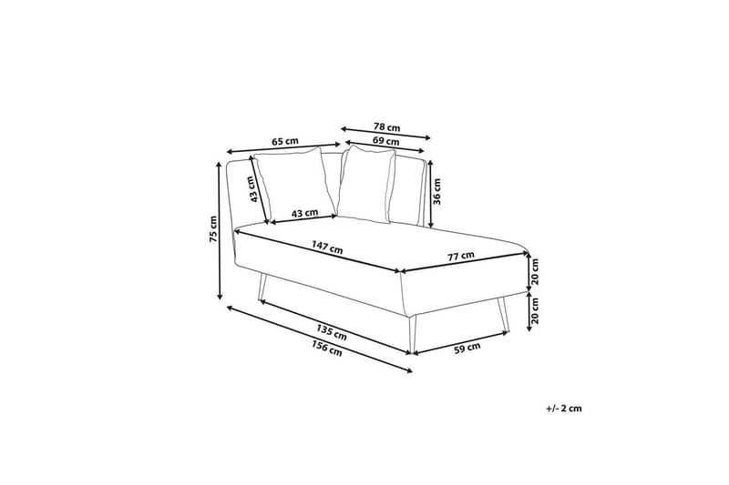 Schäslong Beliani Riom Grön, Svart, Högervänd Red Left-faced - Rød - Møbler - Sofaer - Modulsofaer - Øvrige moduler for modulsofa