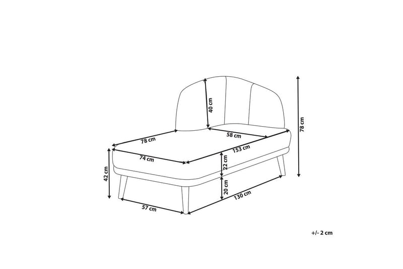 Schäslong Beliani Tanlay Beige, ljust trä, Högervänd Light brown||Light colored wood Right-faced - Møbler - Sofaer - Modulsofaer - Øvrige moduler for modulsofa
