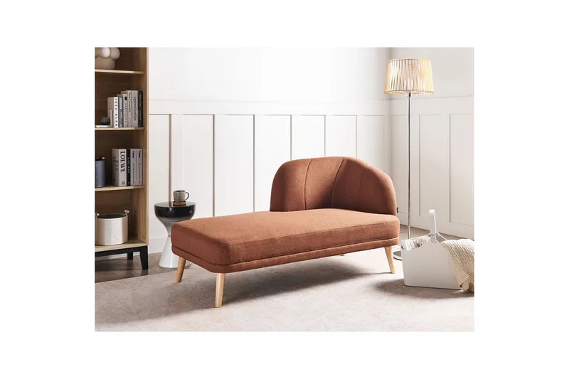 Schäslong Beliani Tanlay Beige, ljust trä, Högervänd Light brown||Light colored wood Right-faced - Møbler - Sofaer - Modulsofaer - Øvrige moduler for modulsofa