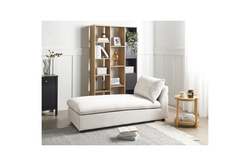 Schäslong Beliani Vizille Beige White - Hvit - Møbler - Sofaer - Modulsofaer - Øvrige moduler for modulsofa