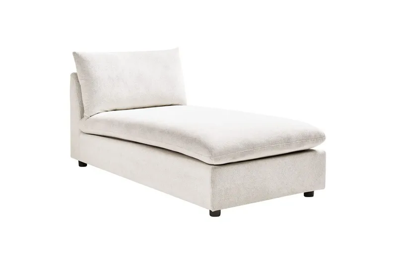 Schäslong Beliani Vizille Beige White - Hvit - Møbler - Sofaer - Modulsofaer - Øvrige moduler for modulsofa