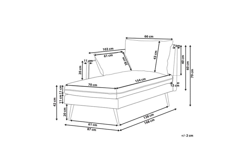 Schäslong Beliani Yerres Högervänd Right-faced - Møbler - Sofaer - Modulsofaer - Øvrige moduler for modulsofa