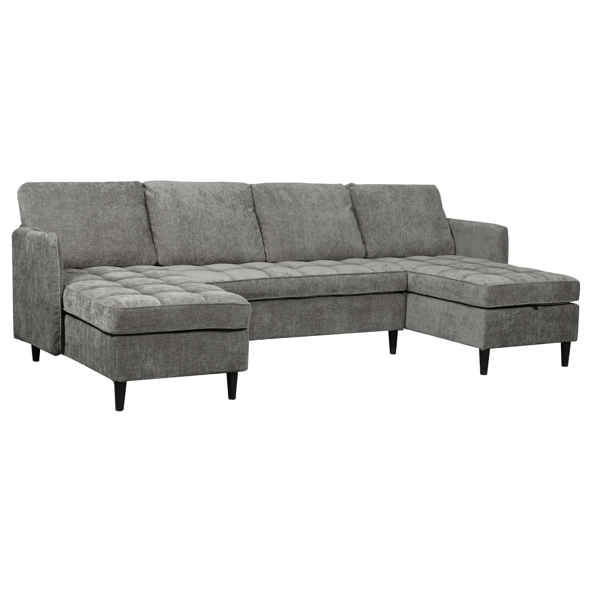 U-formet sofa Loft24 Lindhus Grå Chenille - Grå