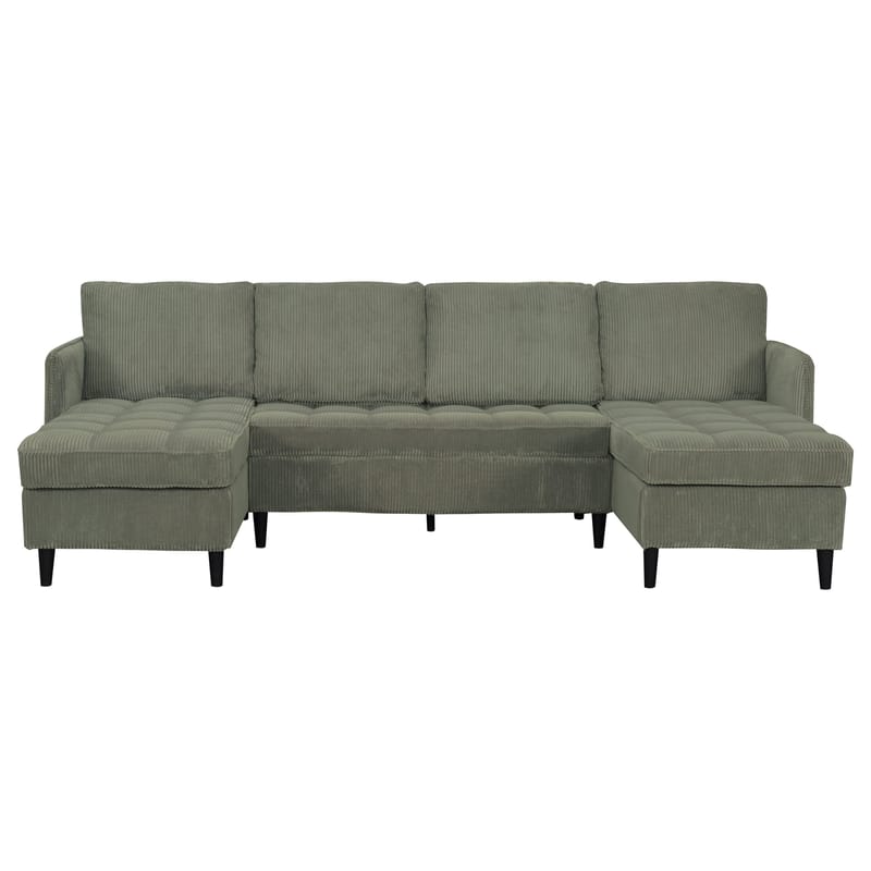 U-formet sofa Loft24 Lindhus Grønn Kordfløyel - Grønn - Møbler - Sofaer - Modulsofaer - Komplett modulsofa