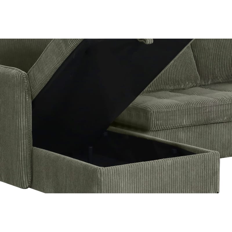 U-formet sofa Loft24 Lindhus Grønn Kordfløyel - Grønn - Møbler - Sofaer - Modulsofaer - Komplett modulsofa