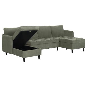 U-formet sofa Loft24 Lindhus Grønn Kordfløyel - Grønn - Møbler - Sofaer - Modulsofaer - Komplett modulsofa