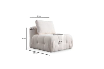 Yvara Mittmodul 90 cm - Hvit - Møbler - Sofaer - Modulsofaer - Midtmodul