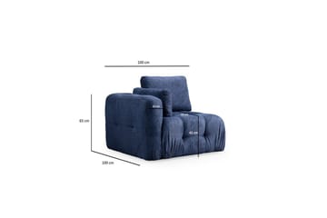 Yvara Vänstermodul 100 cm - Marineblå - Møbler - Stoler & lenestoler - Lenestoler - Lenestoler uten armlene