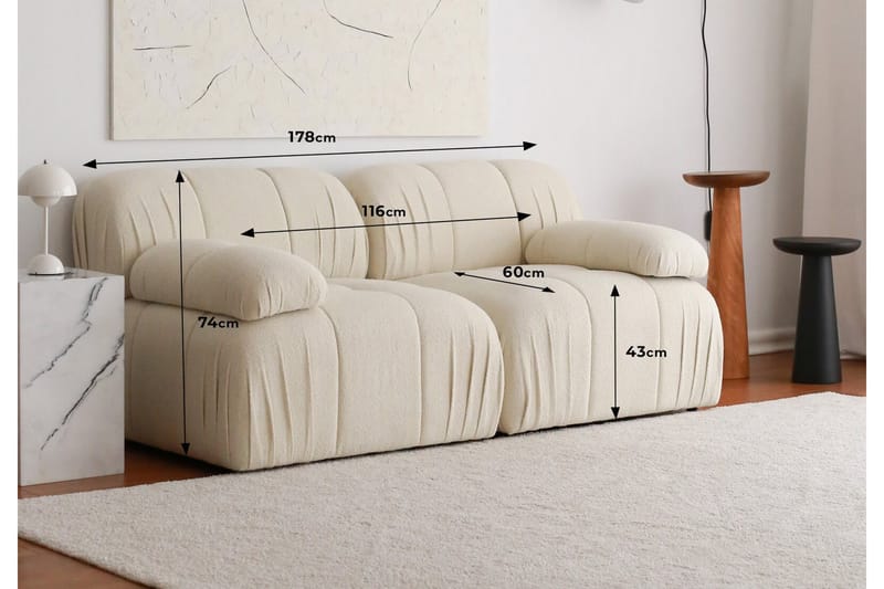 Murum Sofa 2-seter - Hvit - 2 seter sofa