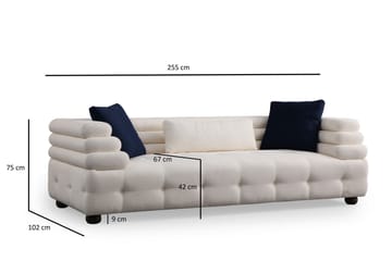 Namarta 3-seters Sofa - Hvit - Møbler - Sofaer - Sofa 3 seter