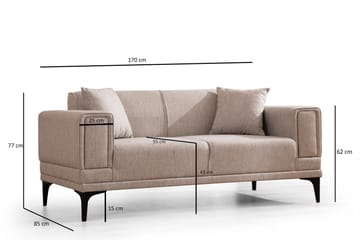 Naoko 3-seter Sofa - Lysebrun - Møbler - Sofaer - 2 seter sofa