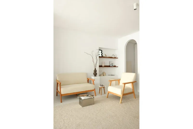 Neyros Sofa 2-sits - Hvit - Møbler - Sofaer - Fløyel sofaer