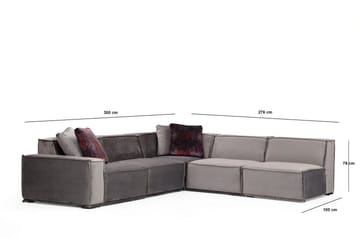 Nightcap Sofa m. Divan 6-seters - Grå - Møbler - Sofaer - Hjørnesofa