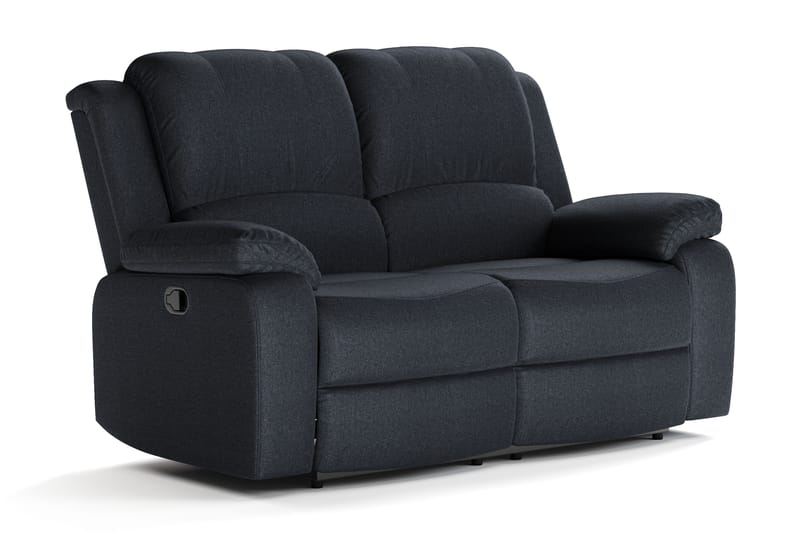 Norbo Liten Reclinersofa - Fällbar sofa 2-seter - Kinosofa i stoff - Svart - Møbler - Sofaer - Reclinersofaer - 2 seters kinosofa & reclinersofa
