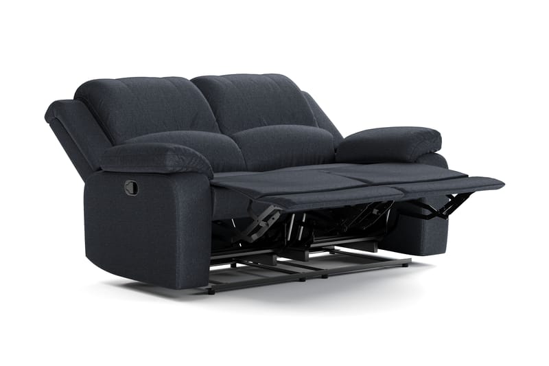 Norbo Liten Reclinersofa - Fällbar sofa 2-seter - Kinosofa i stoff - Svart - Møbler - Sofaer - Reclinersofaer - 2 seters kinosofa & reclinersofa