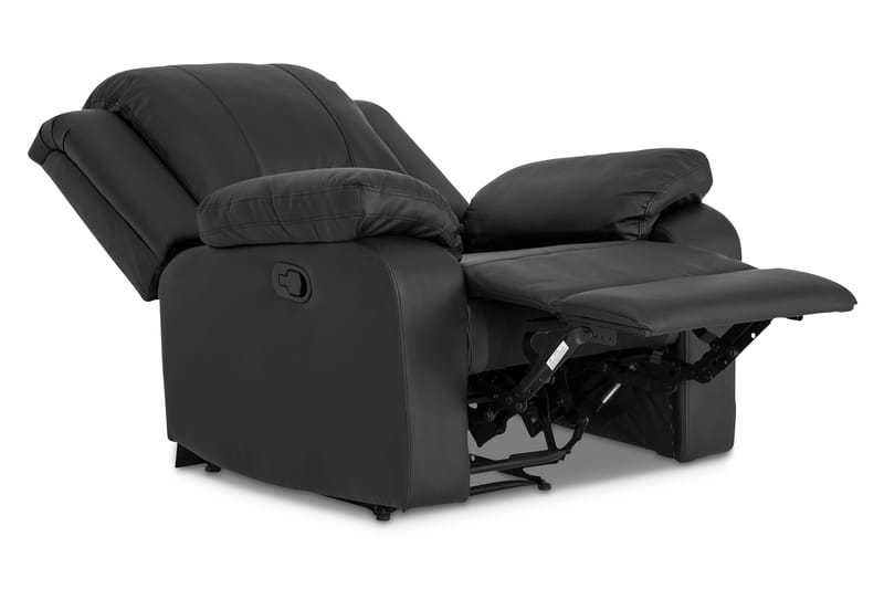 Norbo Recliner Sofagruppe 3+1 - Fällbar sofa lenestol - Kinosofa i kunstskinn - Svart - Møbler - Sofaer - Sofagrupper