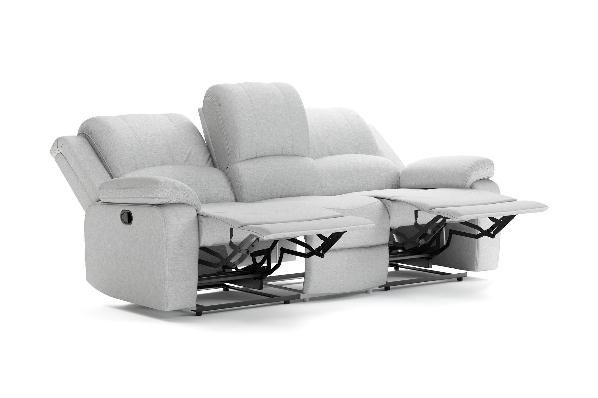 Norbo Recliner Sofagruppe 3+1 - Fällbar sofa lenestol - Kinosofa i Stoff - Grå - Møbler - Sofaer - Sofagrupper