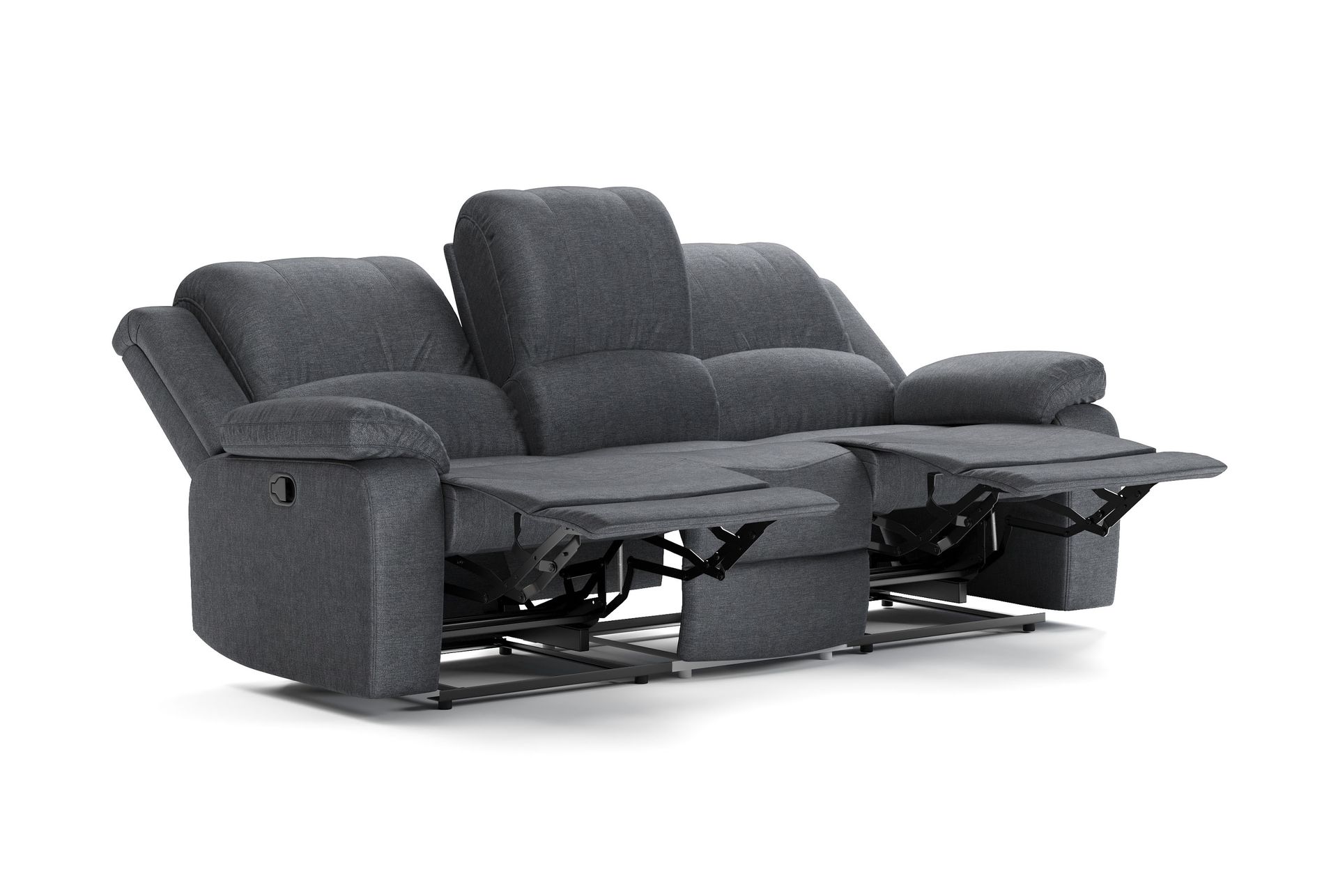Norbo Recliner Sofagruppe 3+1 - Fällbar sofa lenestol - Kinosofa i Stoff - Mørkegrå - Møbler - Sofaer - Sofagrupper