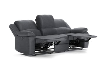 Norbo Recliner Sofagruppe 3+1 - Fällbar sofa lenestol - Kinosofa i Stoff - Mørkegrå - Møbler - Sofaer - Sofagrupper