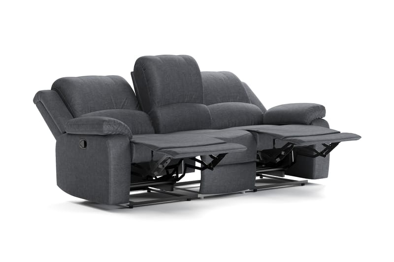 Norbo Recliner Sofagruppe 3+1 - Fällbar sofa lenestol - Kinosofa i Stoff - Mørkegrå - Møbler - Sofaer - Sofagrupper