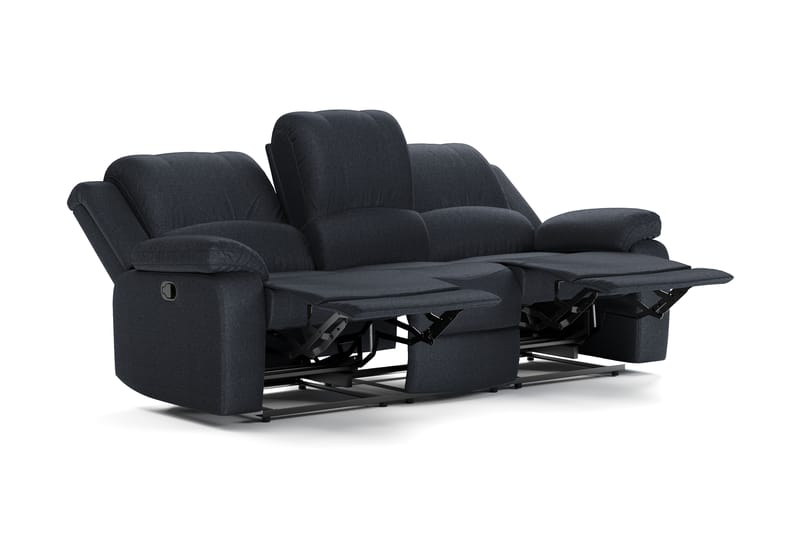 Norbo Recliner Sofagruppe 3+1 - Fällbar sofa lenestol - Kinosofa i Stoff - Svart - Møbler - Sofaer - Sofagrupper