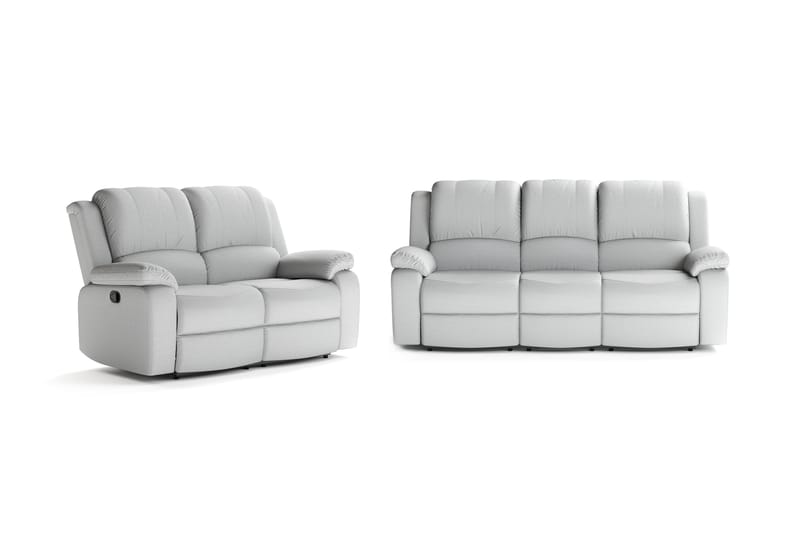 Norbo Recliner Sofagruppe 3+2 - Fällbar sofa lenestol - Kinosofa i Stoff - Grå - Møbler - Sofaer - Sofagrupper